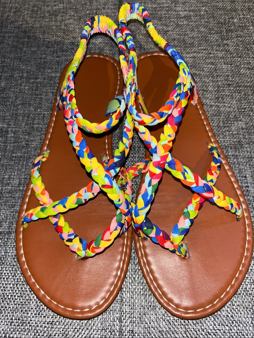 Colorful Braided Strap Sandals - Multicolor - Picture 5 of 8